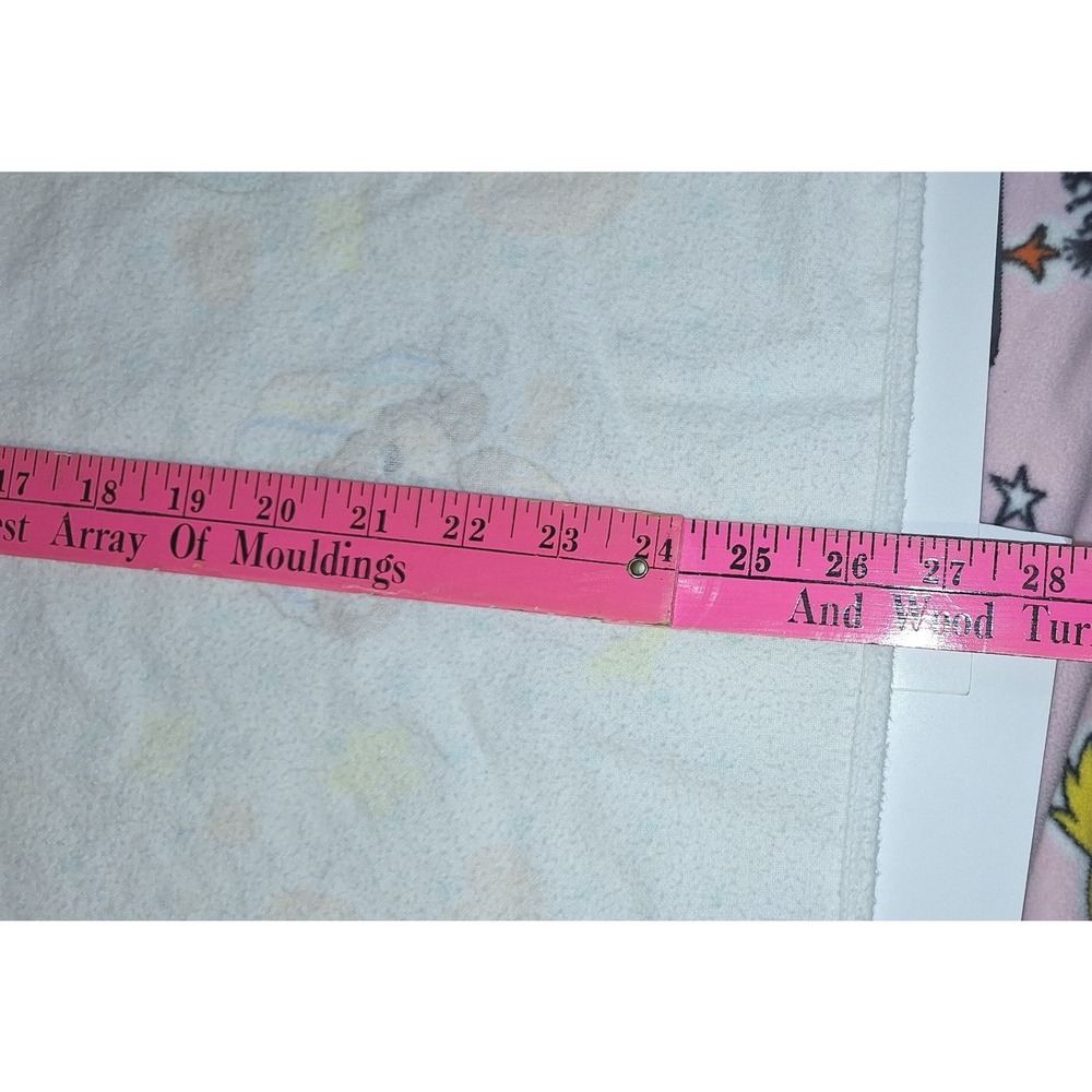 Vintage Riegel Baby Blanket 100% Cotton Sleepy Bear Moon Star Pastel White 30x40 - Picture 6 of 7